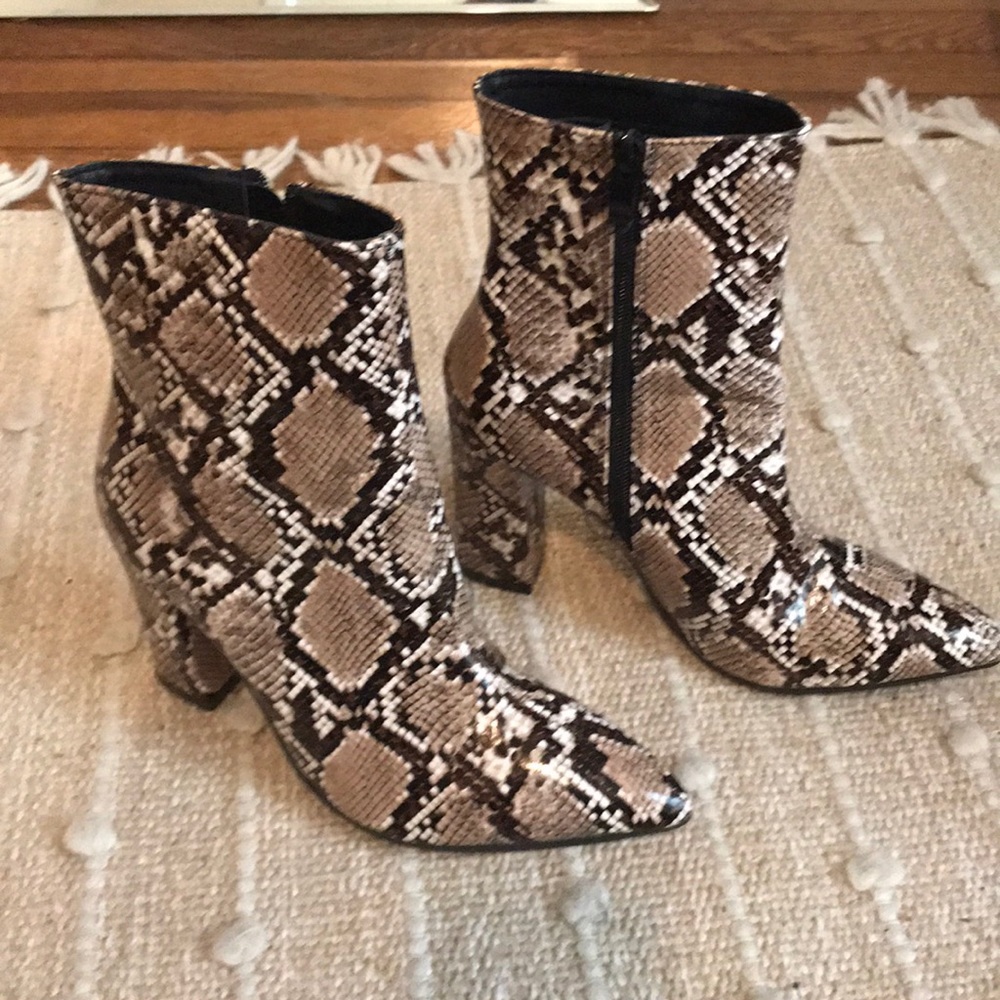 Snake skin booties